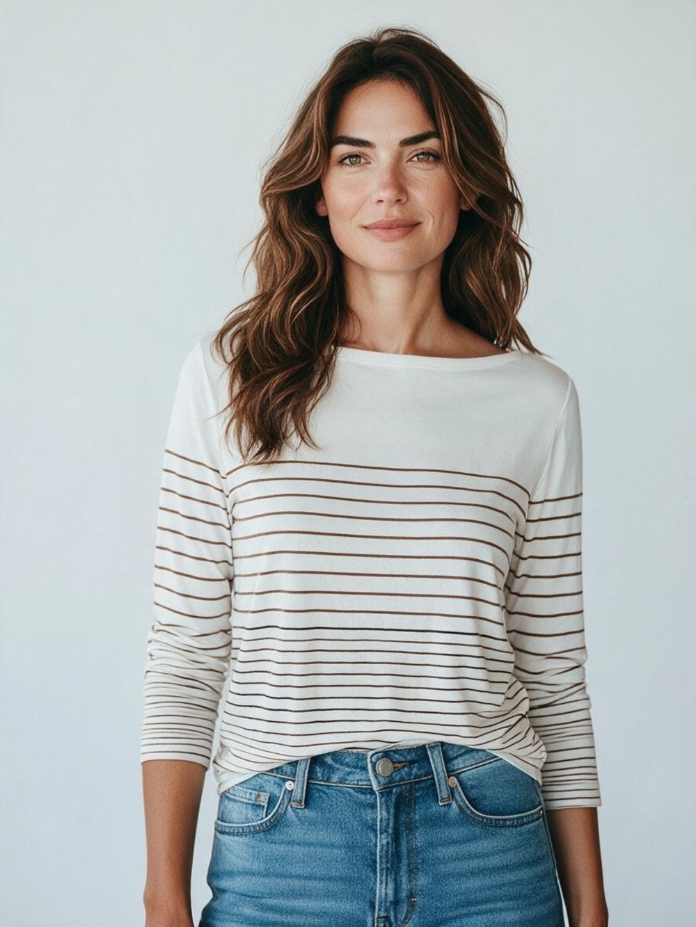Ann Taylor Striped Top NWT | Medium • Winter White • Rayon Blend
